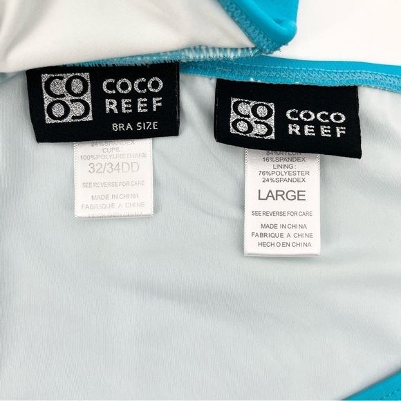 Coco Reef Turquoise Blue 2-Piece Bikini Swim Suit Size Large - Picture 6 of 6